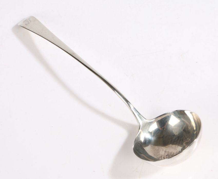 George III silver ladle, London 1781, maker George Smith III, the old English pattern handle