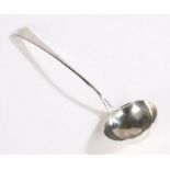 George III silver ladle, London 1781, maker George Smith III, the old English pattern handle