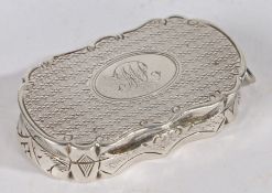 Large Victorian silver vinaigrette, Birmingham 1874, maker Colin Hewer Cheshire, the engine turned
