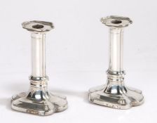Pair of George III silver candlesticks, Sheffield 1793, maker Luke Proctor & Co. the stepped