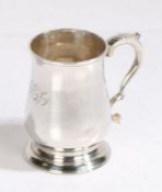 George III silver half pint tankard, London 1792, maker Charles Hougham, with acanthus leaf capped