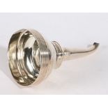 George III silver wine funnel, London 1811, maker Solomon Hougham, the reeded rim with hook, the