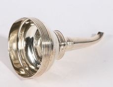 George III silver wine funnel, London 1811, maker Solomon Hougham, the reeded rim with hook, the