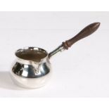 George V silver brandy warming pan, London 1935, maker CJ Vander Ltd. the turned wooden handle above