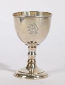 George V silver goblet, Chester 1913, maker George Nathan & Ridley Hayes, the flared bowl with