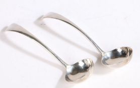 Pair of George V silver ladles, London 1911, maker Josiah Williams & Co. with old English pattern