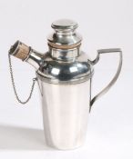 Early 20th Century silver plated cocktail shaker, circa 1930, maker James Dixon & Sons, the