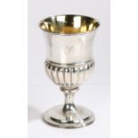 George III silver goblet, Edinburgh 1808, maker James McKay, the tapering bowl initialled J, above a