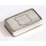 Victorian silver snuff box, Birmingham 1842, maker Francis Clark, of Scottish interest, of