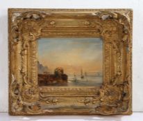 Attributed to Richard Parkes Bonington (British, 1802-1828) 'Sunset' (Sea Piece) oil on canvas 15