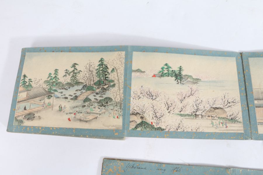 Unusual 19th Century album containing 48 watercolours depicting Japanese landscape scenes, to - Image 15 of 27