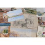 A collection of eighteen 19th Century 'Grand Tour' watercolours by the Hammond family of Fakenham,
