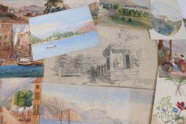 A collection of eighteen 19th Century 'Grand Tour' watercolours by the Hammond family of Fakenham,