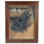 Gerald Laffitte (French, 19th/20th Century) Spaniel by a Chair signed Gerald Laffitte (lower right),