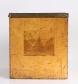 Early 20th Century tea box, possibly Sri Lankan, the lid with metal mounts, the box transfer