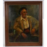 A Huzur (20th Century) Portrait of a Seated Man oil on canvas, signed (lower left) 76 x 60cm (30 x