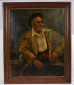 A Huzur (20th Century) Portrait of a Seated Man oil on canvas, signed (lower left) 76 x 60cm (30 x