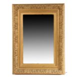 Victorian gilt framed wall mirror, the acanthus leaf, beaded and foliate frame housing the