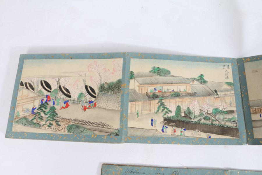 Unusual 19th Century album containing 48 watercolours depicting Japanese landscape scenes, to - Image 12 of 27