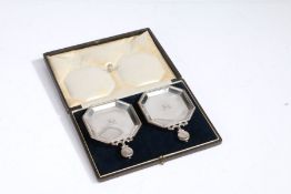 Pair of Edward VIII silver dishes, London 1936, maker Collingwood & Co. the octagonal dishes with