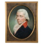 English School (18th Century), Portrait of a Gent in Windsor Uniform, pastel, 55 x 40cm oval