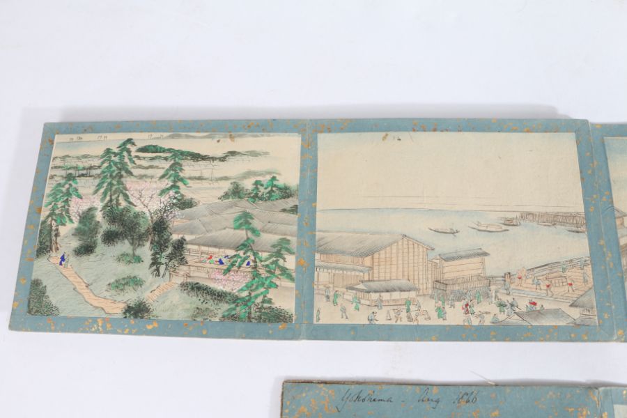 Unusual 19th Century album containing 48 watercolours depicting Japanese landscape scenes, to - Image 5 of 27