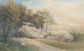 Charles James Lewis (British, 1830-1892) 'Stacking Hay'