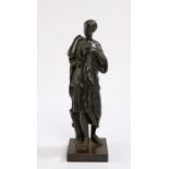 19th Century Grand Tour bronze figure depicting Diana of Gabii, 27cm high