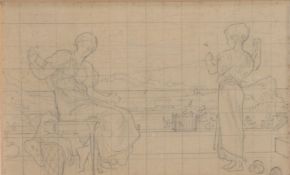 Attributed to Lord Frederic Leighton P.R.A (British, 1830-1896), Preparatory sketch for 'Winding the