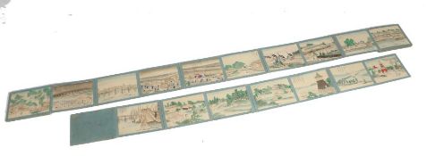 Unusual 19th Century album containing 48 watercolours depicting Japanese landscape scenes, to