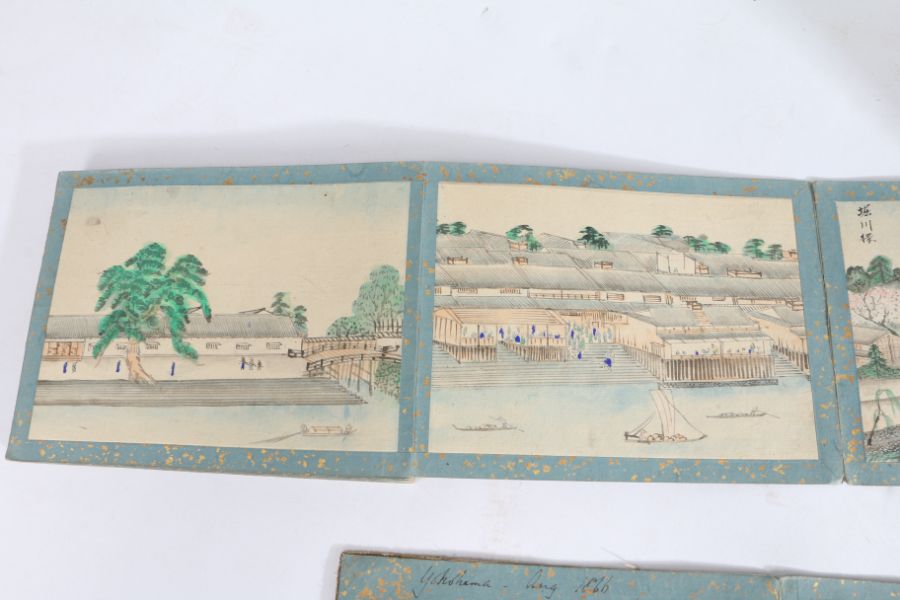 Unusual 19th Century album containing 48 watercolours depicting Japanese landscape scenes, to - Image 13 of 27