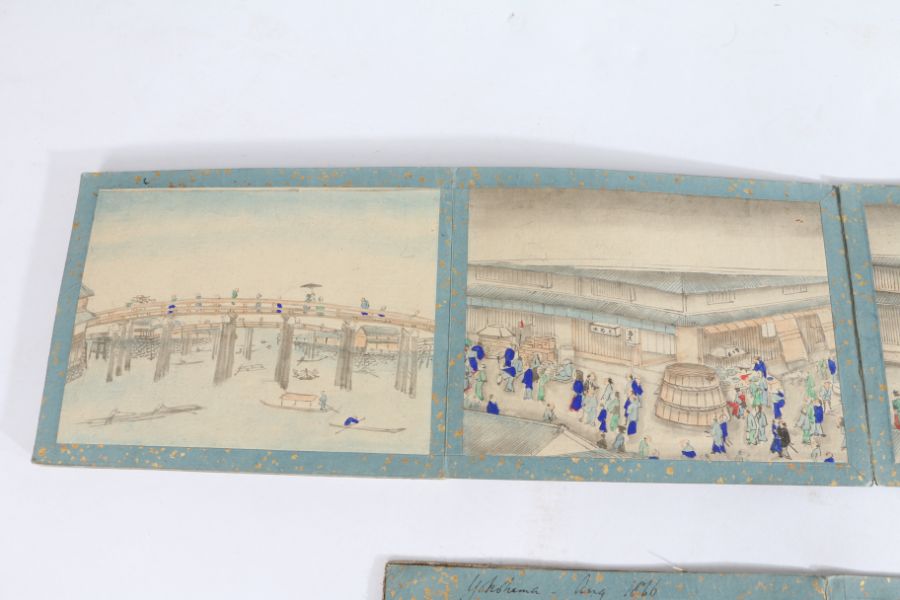 Unusual 19th Century album containing 48 watercolours depicting Japanese landscape scenes, to - Image 10 of 27