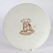 Victorian ironstone scale plate, of circular form the central field transfer printed with