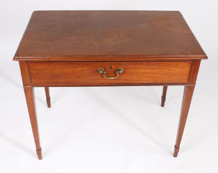 Victorian mahogany side table, with single frieze drawer, raised on square tapering legs, 91cm wide, - Image 2 of 2