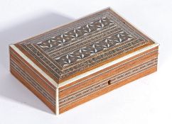 Late 19th Century Indian Vizagapatam/Damascus box, the box highly inlaid with bone and various other