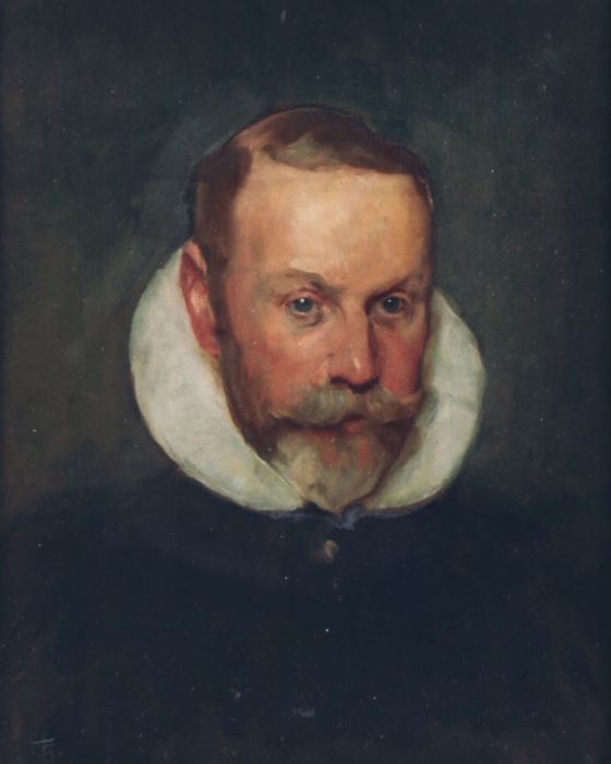 English School (20th Century) Portrait of James William Lowther oil on board, indistinctly