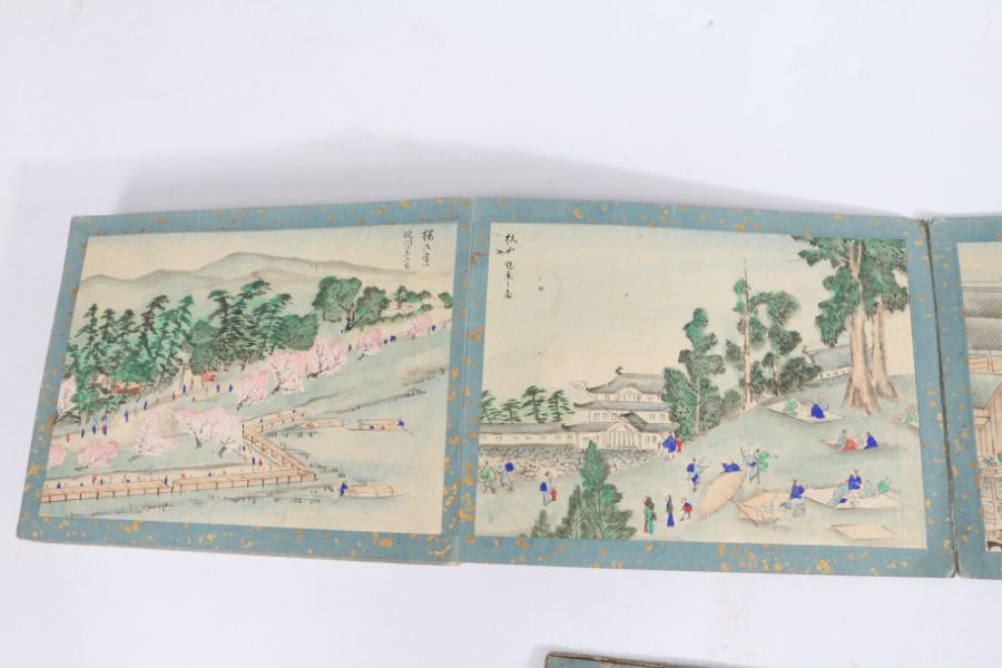 Unusual 19th Century album containing 48 watercolours depicting Japanese landscape scenes, to - Image 19 of 27