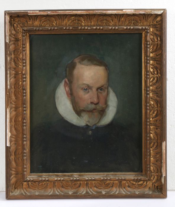 English School (20th Century) Portrait of James William Lowther oil on board, indistinctly - Image 2 of 2