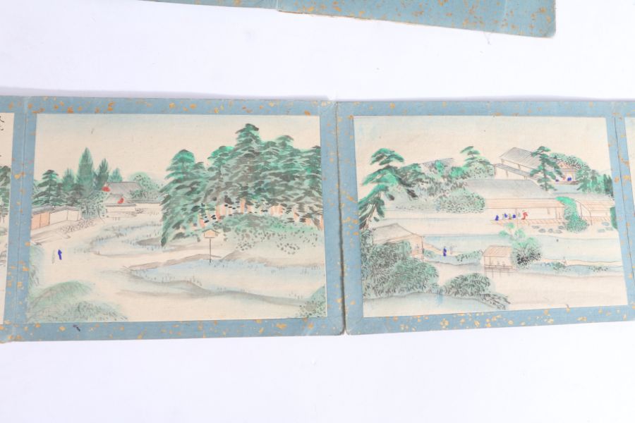 Unusual 19th Century album containing 48 watercolours depicting Japanese landscape scenes, to - Image 24 of 27