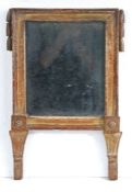 Louis XVI style gilt wall mirror, the rectangular mirror plate and frame flanked by harebell