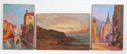 Eva Hornby (British, 19/20th Century) Coastal Scene
