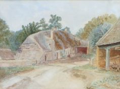 English School (19th/20th Century) Farmyard Scene watercolour 26 x 36cm (10.25 x 14.25in)