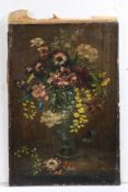 Continental School (19th/20th Century) Still Life of Flowers in a Vase, oil on canvas laid to panel,