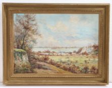 John Delasatre (20th Century), Chalk Works, Kent, signed (lower right), oil on board, 24 x 34cm