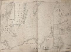 19th Century Swedish sea chart depicting the coasts of Germany, Poland, Lithuania, Latvia and