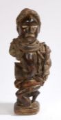 An early 20th Century Kongo power figure, Democratic Republic of the Congo with, cloth, fibre,