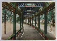 Kang-Sing Chiao (Chinese, 19th Century) a coloured albumen print, circa 1900, a view of the Long