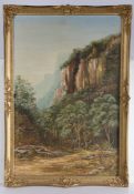 Joyce Garner (Australian) '...And the walls of the valley will glow...' signed (lower left) oil on