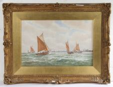 George Stanfield Walters R.B.A. (1838-1924) "Leigh boats off Southend", signed watercolour, housed