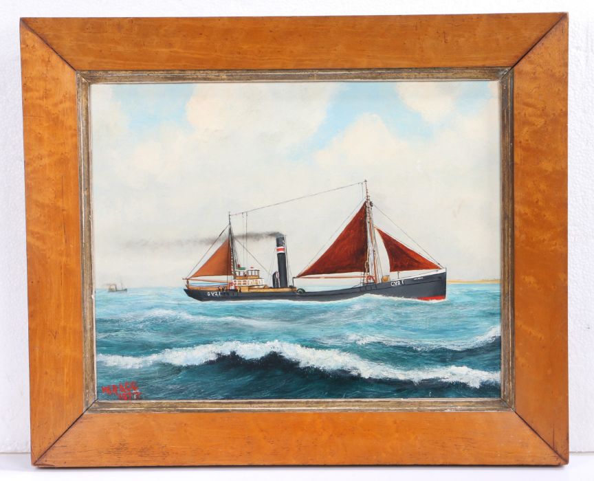 Walter "William" Race (British 20th Century) Grimsby steam trawler "Florence" GY21, signed oil on
